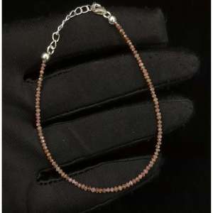 Faceted Rondelle Diamond Beads <b>Bracelet</b> <b>Red</b> Diamond Bangle - Product Image 2