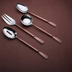 Ensalada de acero Ensalada Cuchara Servidor de pasteles Cuchillo de pastel Decoración de pasteles Servidor de ensalada Juego de cubiertos Acero inoxidable con venta - Product Image 3