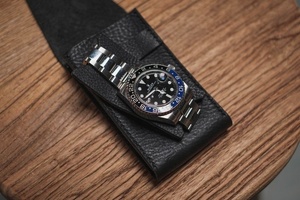 Leather <b>Watch</b> <b>Case</b> Sleeve Single Storage Pouch Holder Gift Felt Bag for Smart WR-0002 - Product Image 5