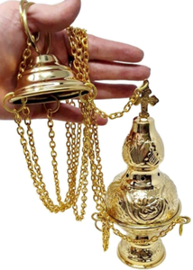 Difusor de aroma de latón multiusos Quemador de incienso Colgante Quemador de incienso de 3 cadenas Diseño cruzado Diseño elegante. - Product Image 3