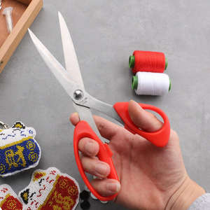 Gros ciseaux de couture en acier inoxydable à bord lisse de qualité industrielle poignée de couleur ciseaux de tailleur pour vêtements de maison - Product Image 1