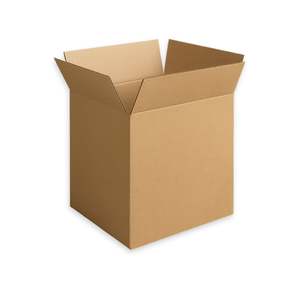 Caja de Cartón Marrón de 34.7x32.5x39.2 cm con Solapas, Económica y Funcional para Envío, Almacenamiento, Grabado en Relieve, Manejo, Muestra Gratis - Product Image 1