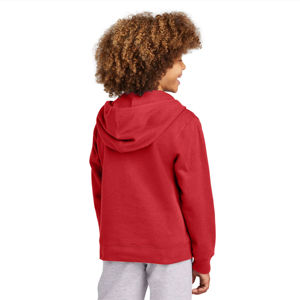 2025 couleur rouge doux et confortable veste polaire à fermeture éclair pour enfants sweat à capuche brodé avec poches Style d'hiver - Product Image 3
