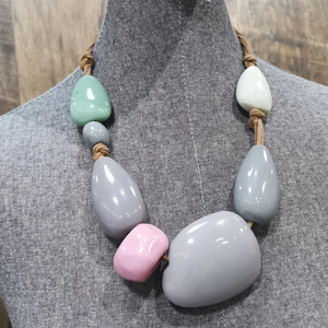 Cuentas de resina multicolor de gran tamaño de alta calidad, joyería de mujer de alto pulido, nuevo diseño, collar, pulsera, joyería de moda de lujo - Product Image 4