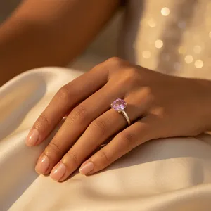 925 Sterling Silver Highly Polished Pink Topaz Dainty Simple Fashion <b>Ring</b> for <b>Women</b> Elegant Gemstone Jewelry Daily Wear Gifting - Product Image 1