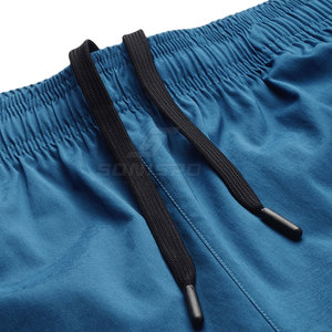 Shorts Bermuda bleus unis pour hommes SONISPO, taille élastique, séchage rapide, décontractés, sportifs, avec poches et logo avant - Product Image 4