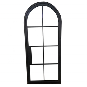 Style minimaliste noir extérieur fenêtres françaises intérieur porte de grange en acier avec portes fenêtres noires en verre arqué - Product Image 6