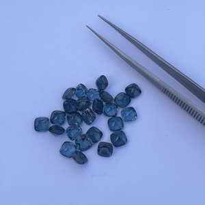 4mm 6mm Naturel Londres Bleu Topaze Facettes Coussin Coupe Lâche Gemme Semi Précieuse Pierre De Luxe Fine Jewelry Anneaux Pendentif Anneau - Product Image 2