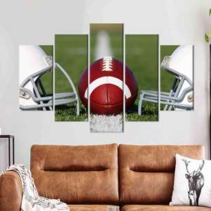 Impression sur toile de casques de football américain élégants - Art mural unique, lot de 5 : Gallery Wrap - Product Image 1