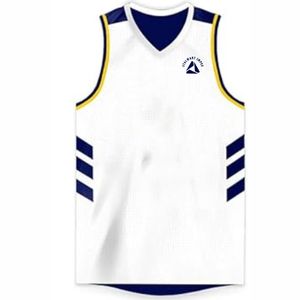 Diseño de logotipo personalizado transpirable 100% poliéster uniforme de baloncesto universitario entrenamiento deportivo conjuntos de camisetas de baloncesto impreso OEM en blanco - Product Image 5