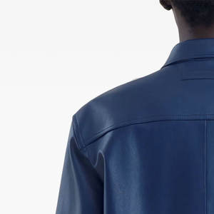 Chemise en cuir pour homme de haute qualité avec fermeture à boutons, logo et design personnalisés, faible MOQ disponible - Product Image 6