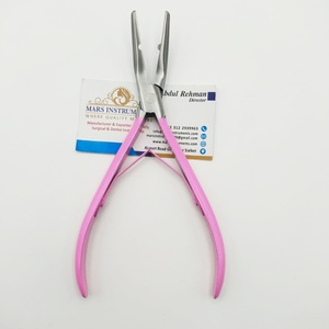 Alicates para quitar extensiones de cabello, alicates de curva de uso comercial de Metal de acero inoxidable rosa para peinar el cabello - Product Image 1