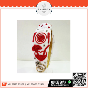 New Design Luxury Daily Wear Beaded <b>Headband</b> with Valentine's Day Theme - Product Image 3