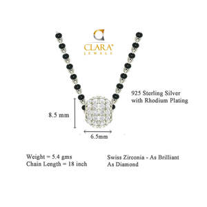 Collar Mangalsutra de Plata Pura para Esposa con Perlas de Diamante en Forma de Bola y Cuentas Chapadas en Oro, Estilo Étnico Religioso con Pavé Dorado - Product Image 4