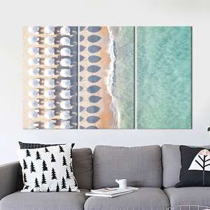 ผ้าใบพิมพ์ลาย: ชายหาดพร้อมร่มตกแต่งศิลปะริมชายฝั่ง,3P:Gallery Wrapped - Product Image 1