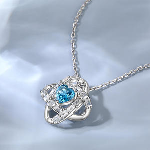 สร้อยคอ Jeulia Love Knot ประดับพลอยประจำเดือนเกิด ทำจากเงินสเตอร์ลิง ชุบโรเดียมสีโรสโกลด์ - Product Image 5