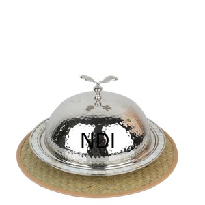 Plato de Pastel de Lujo, Soporte de Pastel de Metal para Fiestas y Celebraciones, Acabado en Níquel, Aluminio Decorativo, Soporte Plegable para Servir Pastel - Product Image 1