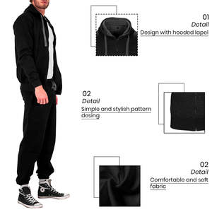 Chándal con cremallera completa personalizado de alta calidad 300 GSM Sudadera con capucha y pantalones de chándal Jogging Bottoms Chándal de peso pesado para hombres - Product Image 5