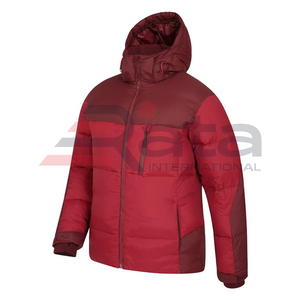 Chaqueta Acolchada con Capucha para Hombre RATA INTERNATIONAL, Cuello Alto, Cierre de Cremallera, Impermeable, Resistente al Viento, Exterior de Lona, Estilo Casual - Product Image 3