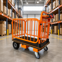 Chariot à main électrique robuste et durable à quatre roues, pliable, en métal, avec garde-corps, hauteur réglable, chariot industriel, outils de shopping