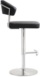 Luxury Design <b>Adjustable</b> Stainless Steel Bar Chair TQC Model 41015 Eco-Friendly Strong High Quality Black Leather Comfort - Product Image 4