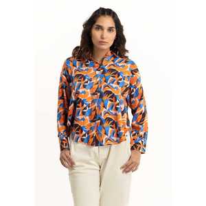 Abstract Print Chiffon <b>Top</b> 224-217-023 - Product Image 6