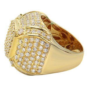 Bague Hip Hop tendance en or 10K 14K 18K pour homme cultivé en laboratoire avec alphabet arrondi en diamant pour mariage de style classique - Product Image 2