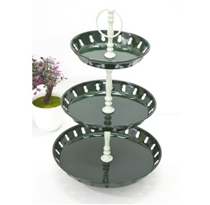 Support à gâteau enduit de poudre de motif de découpe de coeur perforé à bas prix de luxe Style Vintage meilleur serveur de gâteau de prix bon marché - Product Image 3