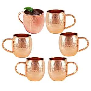 Design en relief Moscow Mule Tasse en cuivre pur métal cuivré avec poignée pour boissons de fête Bière et Cocktail - Product Image 5