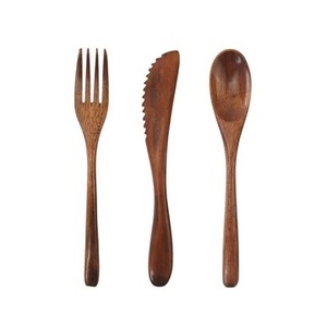 Juego de Cubiertos de madera de diseño único de 3 con esmalte para el hogar y el restaurante Juego de cubiertos de ensalada de madera de 3 para Hotel - Product Image 3