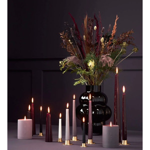 Bougeoir conique en métal en laiton fini or pour la décoration d'éclairage de table de maison et de mariage cône de bougie rond - Product Image 2