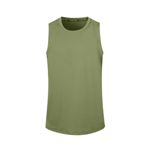 Wholesale Men's Casual Sport Wear Elastic Fitness Singlet Breathable Tank Sves Loose Fit Polyester Solid Washed Technique Print - Product Image 4
