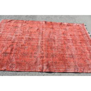 Alfombra turca de área grande de 9x12 roja Vintage de lana de látex de 10mm Rectangular para adolescentes de entrada, diseño de retazos A LA Hallway-5x8.3ft - Product Image 3