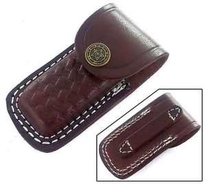 Étui pour couteau en cuir personnalisable fait à la main gaine extérieure porte-couteau pliant ceinture support OEM pour hommes - Product Image 4