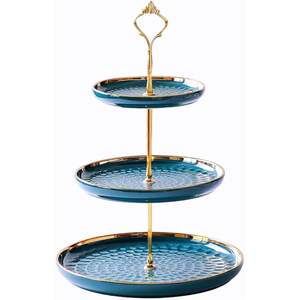 Soporte de Pastel de 2 Niveles de Hierro Dorado con Encaje - Pedestal Decorativo para Exhibición de Postres para Bodas y Fiestas, Soporte de Pastel Hecho a Mano al por Mayor - Product Image 3