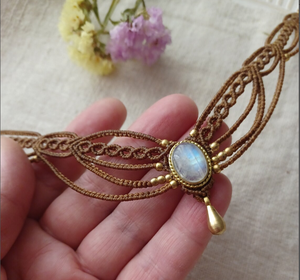 Trendy Necklace Women America Gift <b>Chain</b> Party Girls Handmade Gemstone Pendant Labradorite choker, Moonstone pearl necklace - Product Image 3