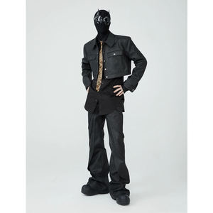 กางเกงผ้าแคนวาสผสมหนังสำหรับผู้ชายขายดี เอวกลาง น้ำหนักเบา ระบายอากาศได้ดี เป็นมิตรกับสิ่งแวดล้อม สวมใส่สบาย ยืดหยุ่นได้ เหมาะสำหรับใส่ลำลอง - Product Image 4