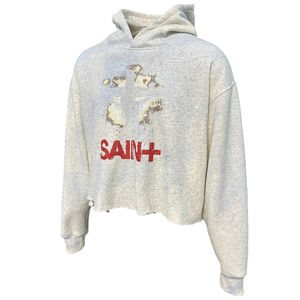 เสื้อกันหนาวมีฮู้ดสำหรับผู้ชายเสื้อครอปคอลูกเรือผ้าฝ้าย100% 450gsm พิมพ์โลโก้ได้ตามต้องการ - Product Image 6