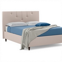 Lit de rangement moderne italien minimaliste rembourré avec tête de lit sophistiquée, lit plateforme élégant en tissu haut de gamme, taille personnalisable