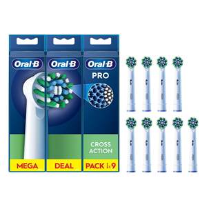 Cabezales de Repuesto Blancos para Cepillo de Dientes Eléctrico Oral B EB50 9CT, Cross Action Pro, 9 Piezas - Product Image 3