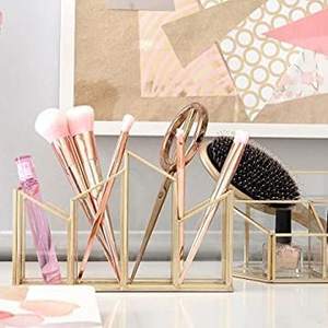 Organisateur géométrique en laiton le plus demandé Solution élégante pour les bijoux de maquillage et la papeterie disponible à bon prix - Product Image 2