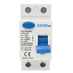 เบรกเกอร์ป้องกันไฟรั่ว FATO แบบ 2 ขั้ว 20A 30mA สำหรับใช้ในบ้าน - Product Image 1