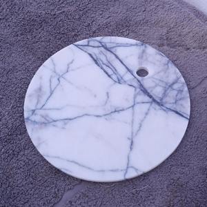 Planche à découper ronde en marbre blanc de designer, parfaite pour la préparation des aliments, la cuisson, les pizzas, les collations, le fromage et l'exposition sur table, en provenance d'Inde - Product Image 1