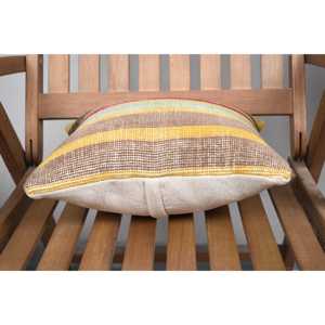 Multicolor 14x14 Inch Wool Kilim Patchwork Pillow Rustic Design with Vintage Fluffy <b>Leaves</b> Pattern 18x18 Decorative <b>Cushion</b> - Product Image 5