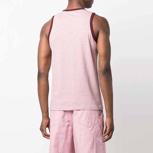 100% coton garniture contrastée Logo personnalisé débardeurs vêtements pour hommes grande taille pas cher prix été Fitness vêtements de sport hommes débardeurs - Product Image 3