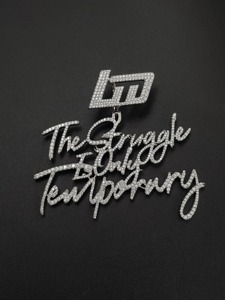 RB Gems Christian Hip Hop Bijoux Glacé Lettre Personnalisée Or Blanc VVS Diamant Numéro Nom Initiale Logo Pendentif - Product Image 3