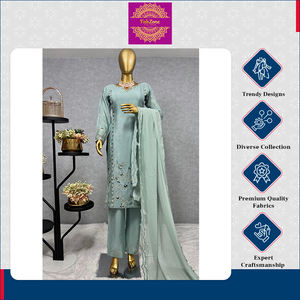 Hermoso diseño de lujo, ropa India pakistaní, nueva colección tradicional, pantalón Kurti largo de 3 piezas con Dupatta para mujer - Product Image 5