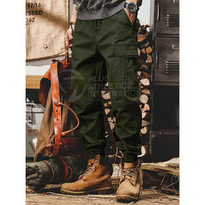 Pantalones de calle para hombre con diseño de retazos y ajuste relajado para diario, pantalones de calle de moda para hombre - Product Image 4