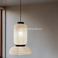 Pendentif japonais multiforme, abat-jour en papier de riz, accessoires de luminaire suspendu, décoration murale, artisanat, vente en gros au Vietnam