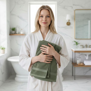 Juego de Toallas de Baño Ecológicas Zero Twist Cooling, 2 Piezas, 450 GSM, Algodón Suave Absorbente de Secado Rápido, 70 x 140 cm, para el Hogar y Spa - Product Image 3